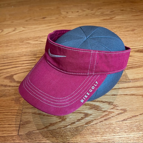 Nike Golf Burgundy Visor 100% Cotton OSFA - Picture 2 of 5